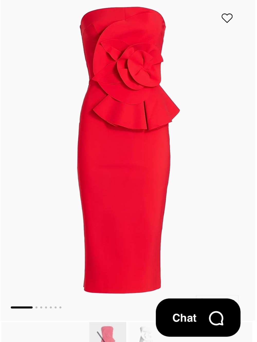 Chiara Boni Red Ruffle-Accent Midi Dress